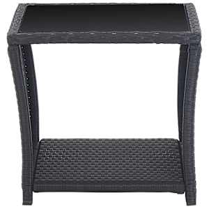 3dílný bistro set s poduškami polyratan černý - obrázek 3
