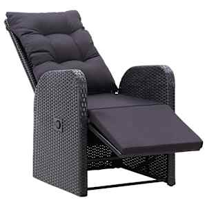3dílný bistro set s poduškami polyratan černý - obrázek 6