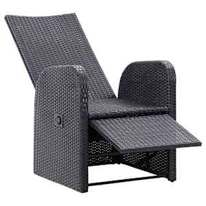 3dílný bistro set s poduškami polyratan černý - obrázek 7