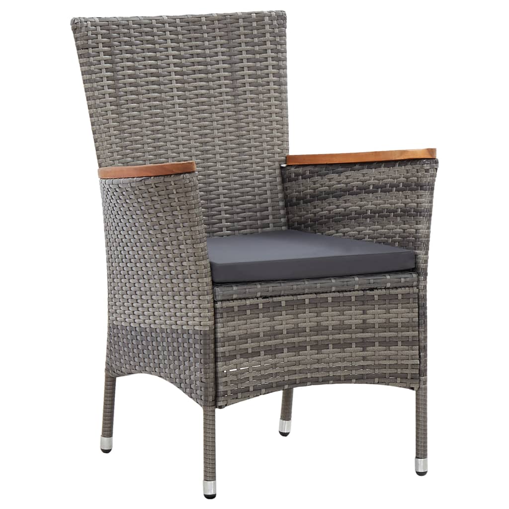 

vidaXL 9-delige Tuinset poly rattan acaciahout grijs