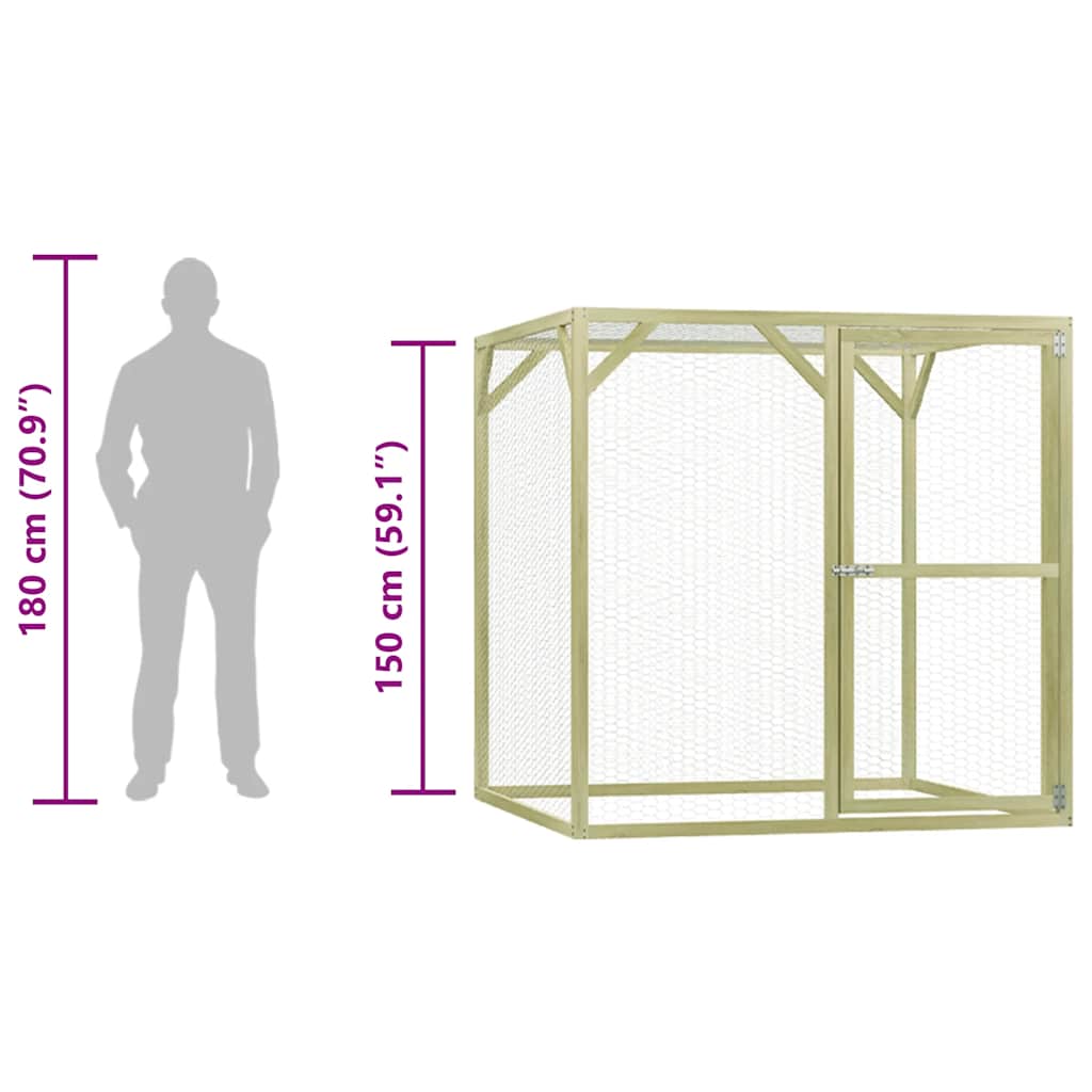 Kippenhok 1,5x1,5x1,5 m geïmpregneerd grenenhout image 7