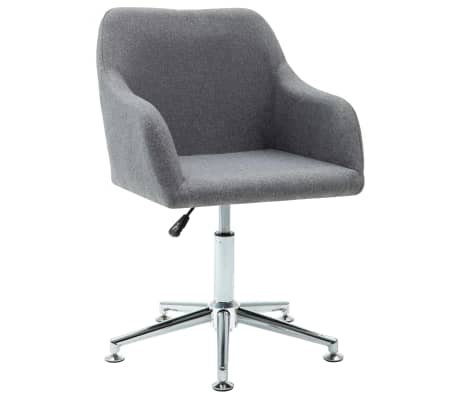 vidaXL Swivel Dining Chairs 4 pcs Light Grey Fabric