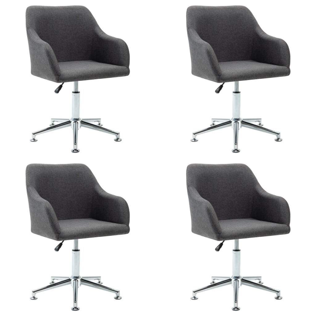 VidaXL Chaises Pivotantes à Manger Lot De 4 Gris Foncé Tissu