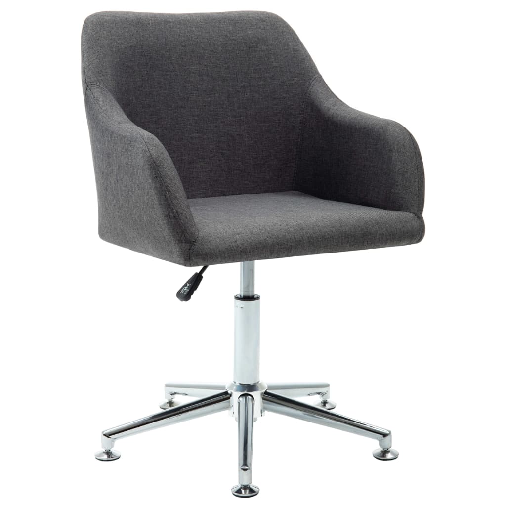 

vidaXL Eetkamerstoelen draaibaar 6 st stof donkergrijs