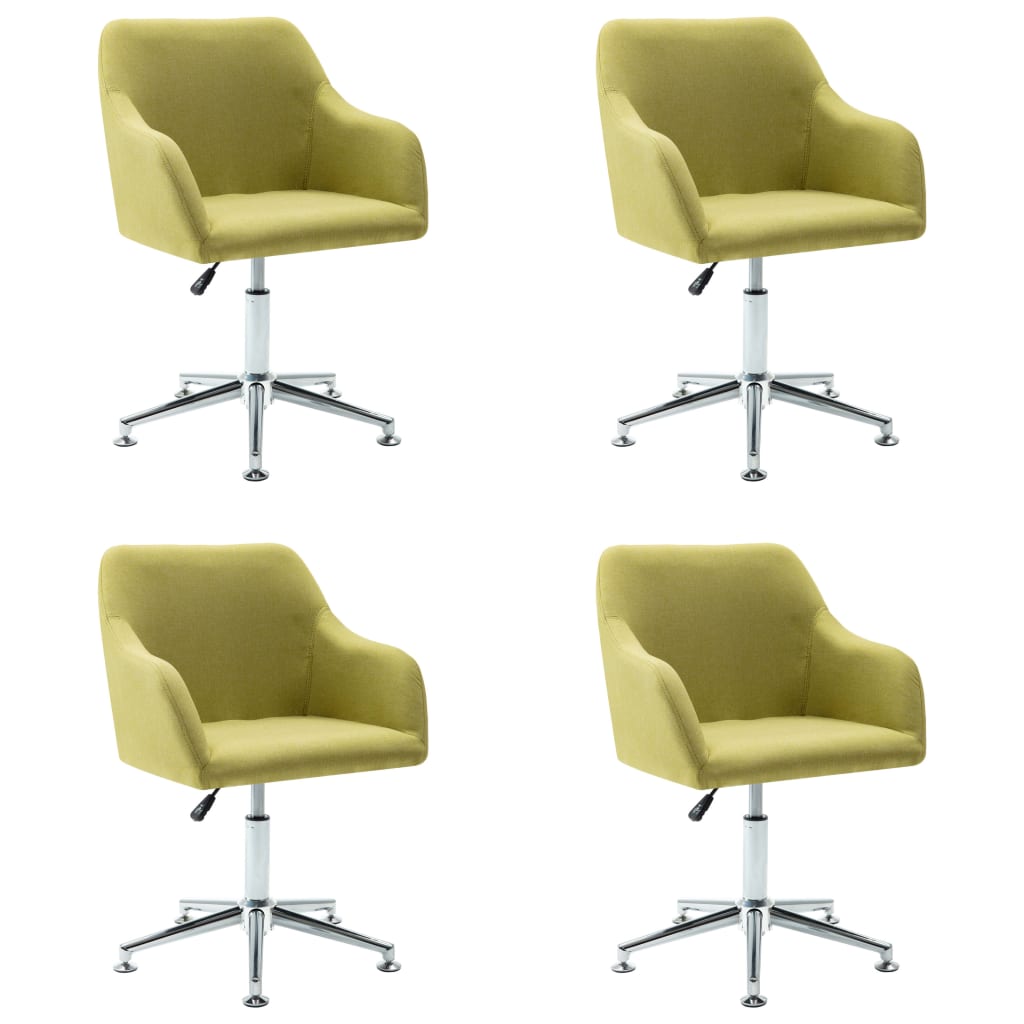 Image of vidaXL Swivel Dining Chairs 4 pcs Green Fabric