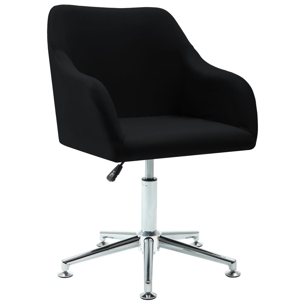 

vidaXL Eetkamerstoelen draaibaar 6 st stof zwart