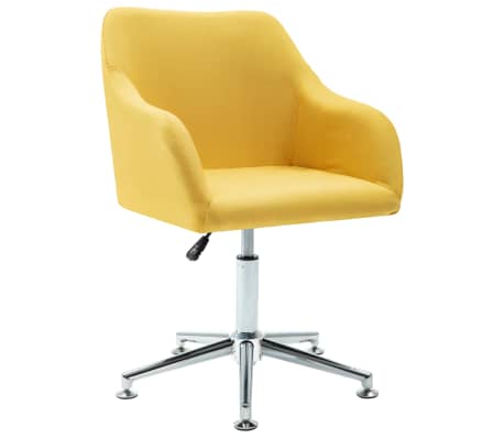 vidaXL Swivel Dining Chairs 4 pcs Yellow Fabric