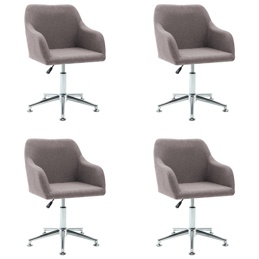 VidaXL Chaises Pivotantes à Manger Lot De 4 Taupe Tissu