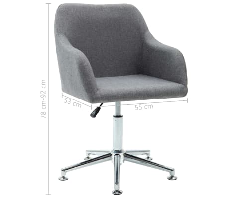 Détails sur vidaXL Chaise Pivotante de Bureau Gris Clair Tissu Fauteuil Ergonomique Salon Détails sur vidaXL Chaise Pivotante de Bureau Gris Clair Tissu Fauteuil Ergonomique Salon
