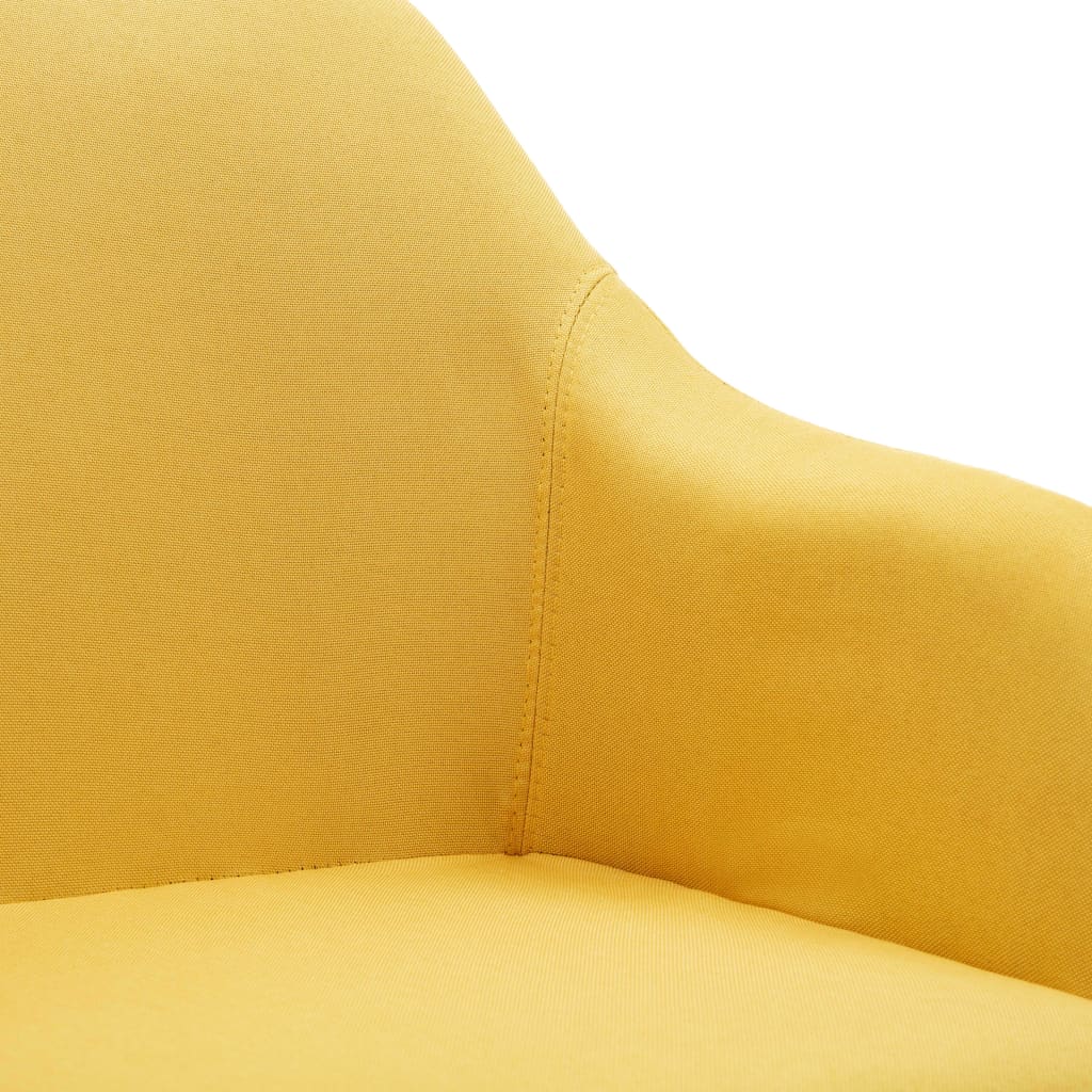 Kantoorstoel draaibaar stof geel