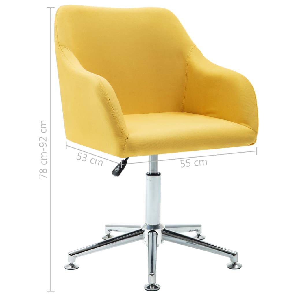 Kantoorstoel draaibaar stof geel
