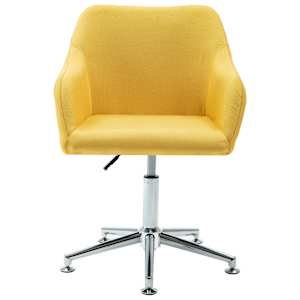 vidaXL Swivel Office Chair Yellow Fabric