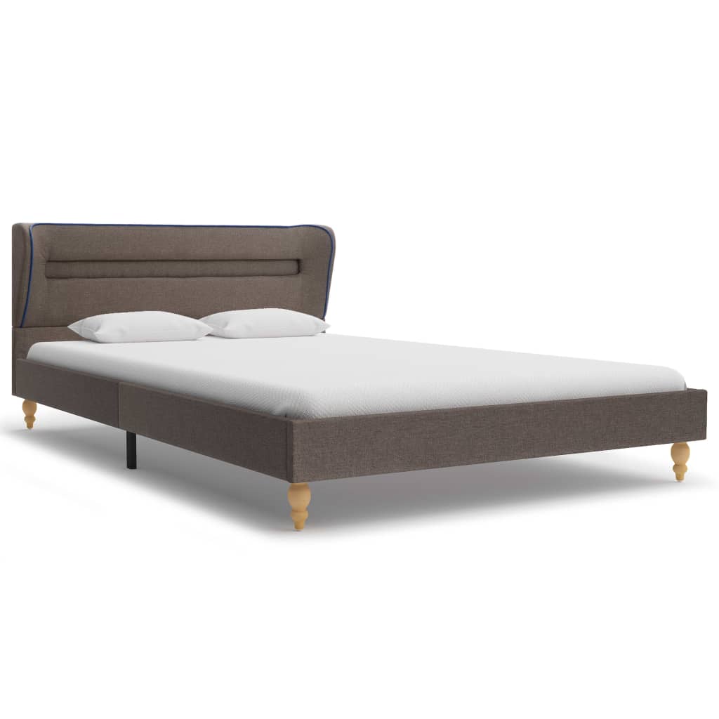 

vidaXL Bed met LED en matras stof taupe 140x200 cm