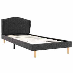Postel s matrací s paměťovou pěnou tmavě šedá textil 90x200 cm - obrázek 3