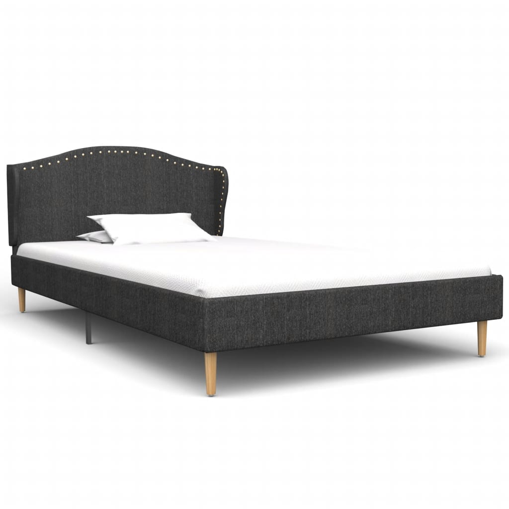 

vidaXL Bed met matras stof donkergrijs 90x200 cm