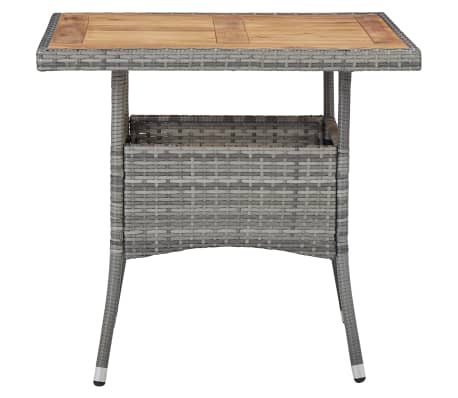 vidaXL Lauko baldų komplektas, 5 dalių, pilkas, ratanas ir akacija