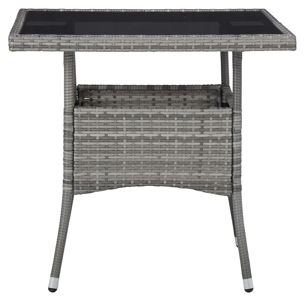 

vidaXL 5-delige Tuinset poly rattan en glas grijs
