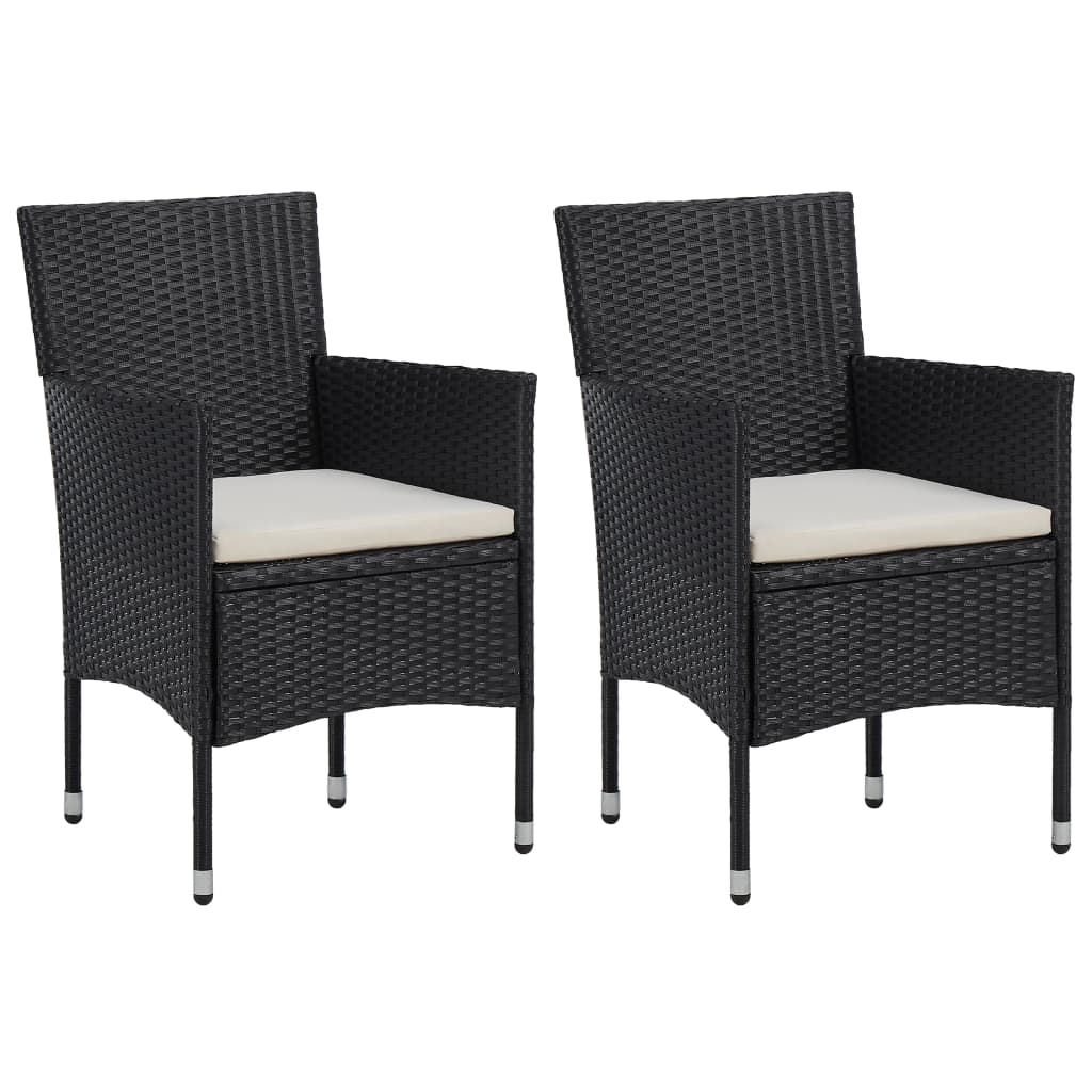 vidaXL Chaises de jardin 2 pcs Résine tressée Noir