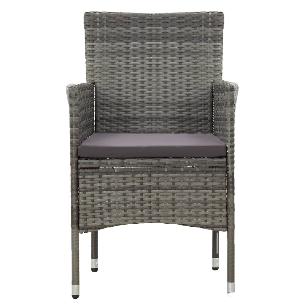 Thumbnail - vidaXL Garten-Essstühle 2 Stk. Poly Rattan Grau
