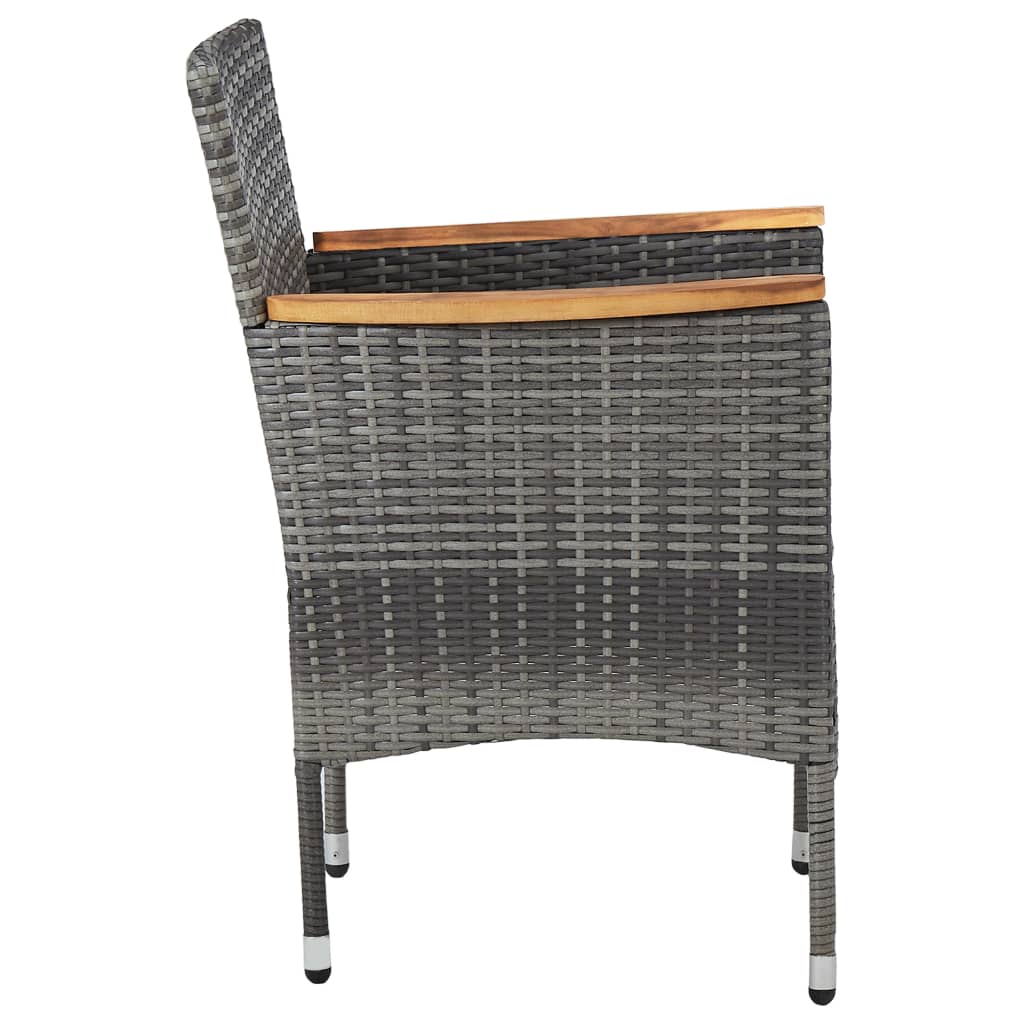 

vidaXL Tuinstoelen 2 st poly rattan grijs