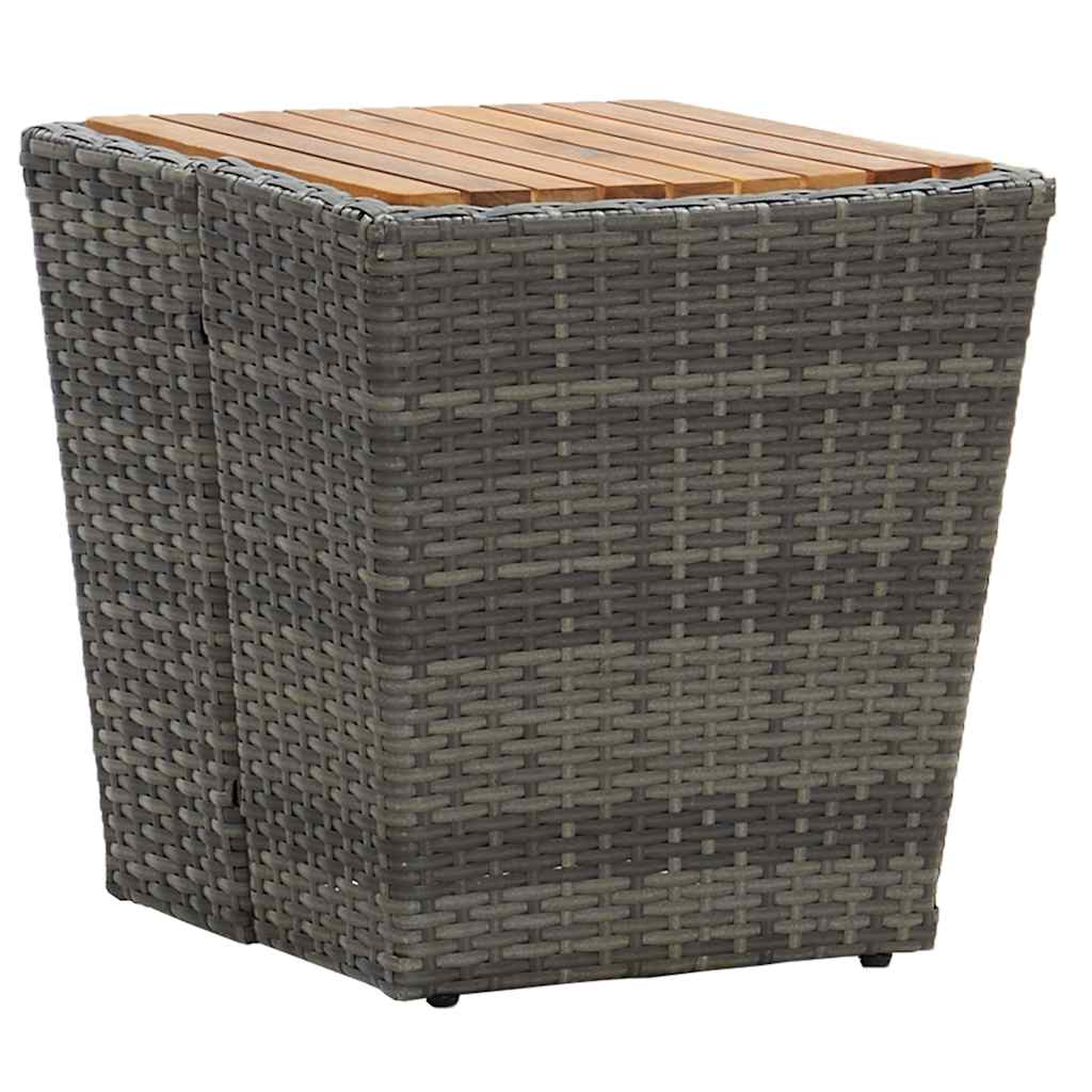 vidaXL Tebord gr&aring; 41,5x41,5x43 cm konstrotting och massivt akaciatr&auml;