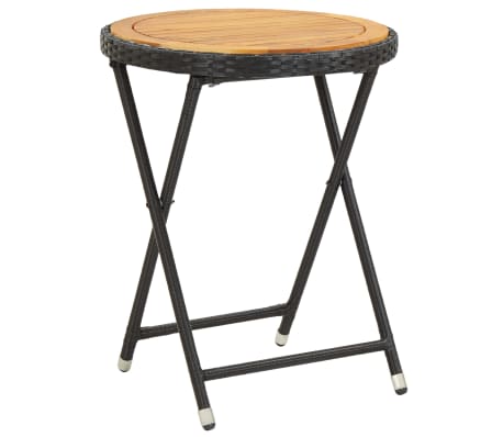 vidaXL Mobilier de bistro 3 pcs Résine tressée et acacia solide Noir