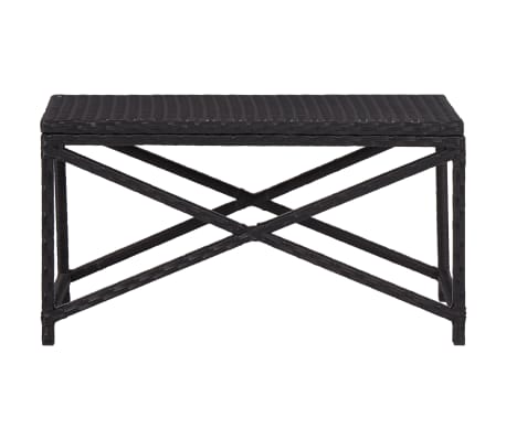 vidaXL Puutarhapenkki 80 cm polyrottinki musta