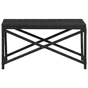 Zahradní lavice 80 cm polyratan černá - obrázek 2