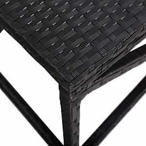 Zahradní lavice 80 cm polyratan černá - obrázek 4