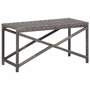 Zahradní lavice 80 cm polyratan šedá - obrázek 1