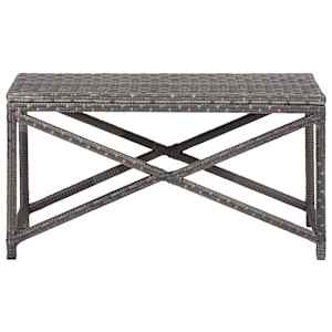 Zahradní lavice 80 cm polyratan šedá - obrázek 2