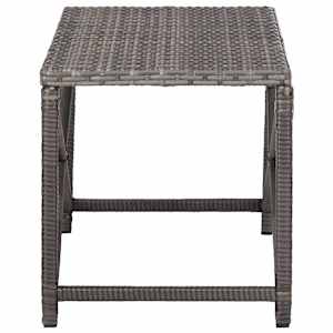 Zahradní lavice 80 cm polyratan šedá - obrázek 3