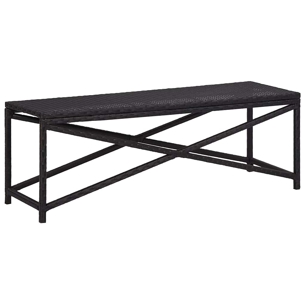 vidaXL Puutarhapenkki 120 cm polyrottinki musta
