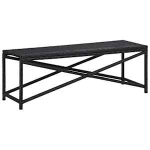 Zahradní lavice 120 cm polyratan černá - obrázek 1