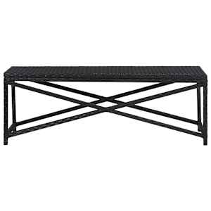 Zahradní lavice 120 cm polyratan černá - obrázek 2