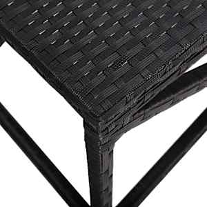 Zahradní lavice 120 cm polyratan černá - obrázek 4