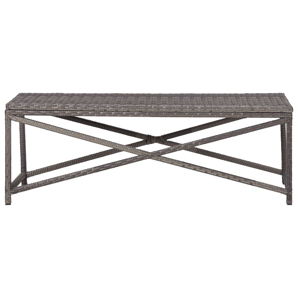 vidaXL Puutarhapenkki 120 cm polyrottinki harmaa