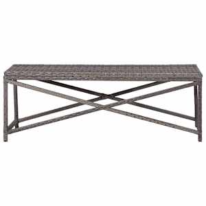 Zahradní lavice 120 cm polyratan šedá - obrázek 2