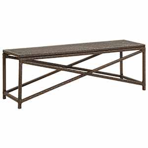 Zahradní lavice 120 cm polyratan hnědá - obrázek 1