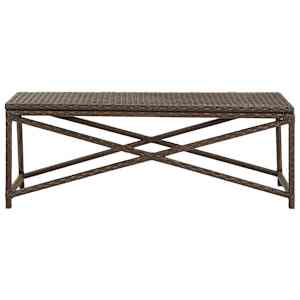 Zahradní lavice 120 cm polyratan hnědá - obrázek 2