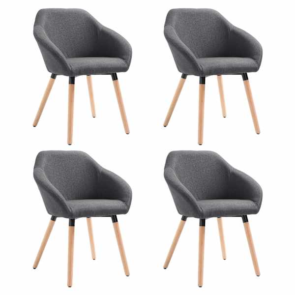 vidaXL p&ouml;&ouml;ratavad s&ouml;&ouml;gitoolid 4 tk, tumehall, kangas