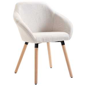 Jídelní židle 4 ks krémové textil - obrázek 3