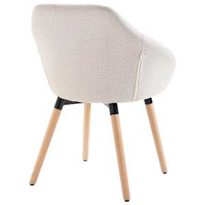 Jídelní židle 4 ks krémové textil - obrázek 5