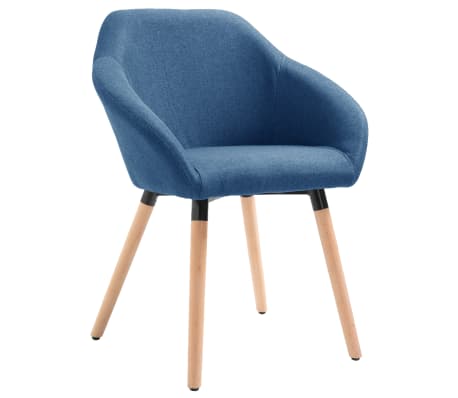 vidaXL Dining Chairs 4 pcs Blue Fabric