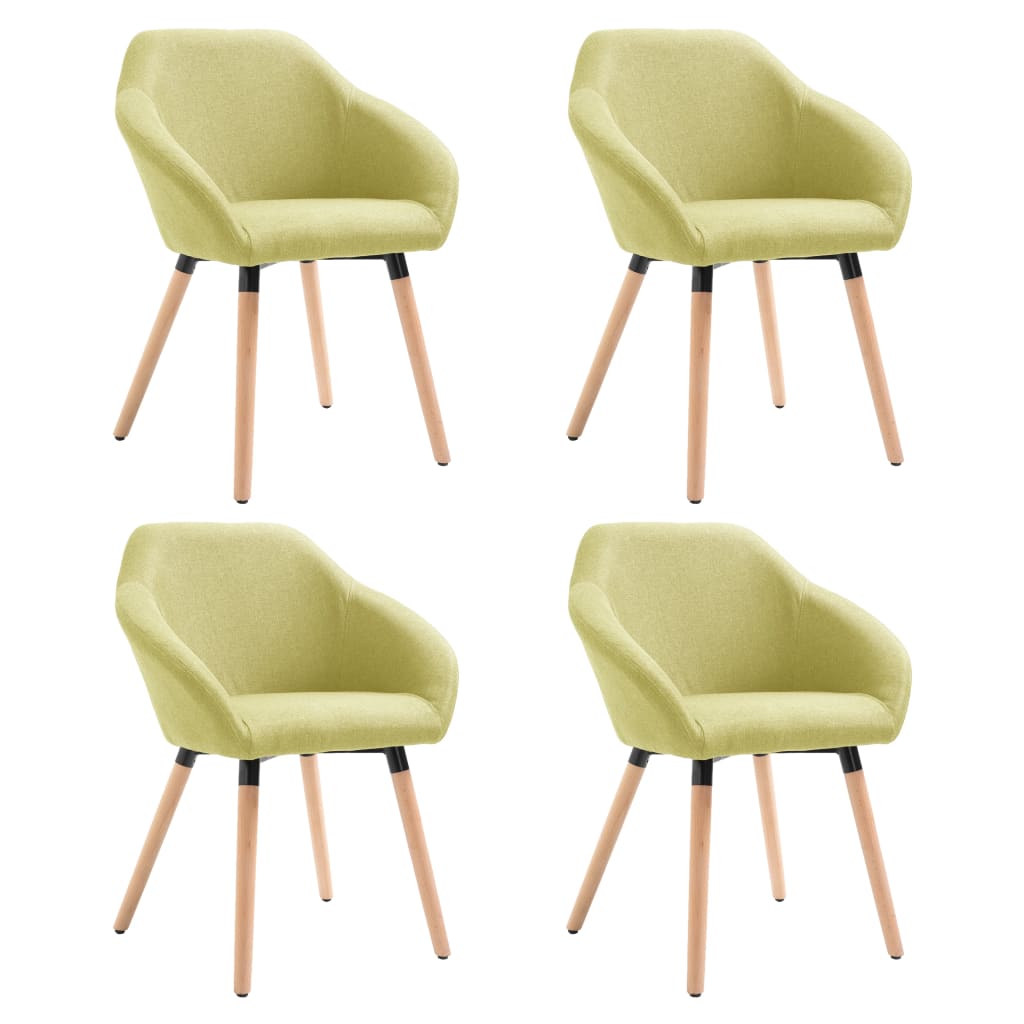 VidaXL Chaises à Manger Lot De 4 Vert Tissu