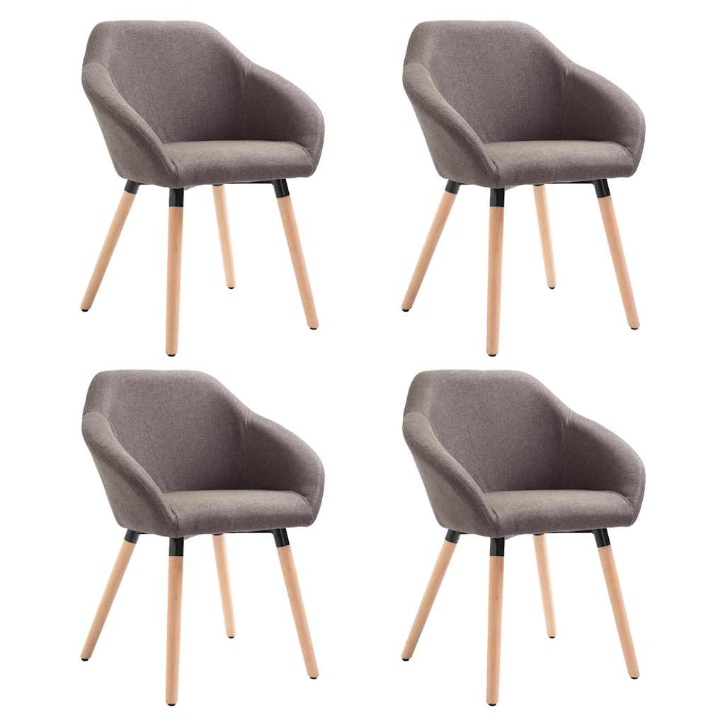 vidaXL Jídelní židle 4 ks taupe textil