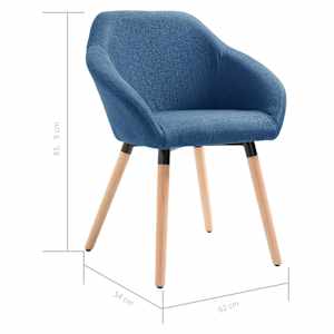 Jídelní židle 6 ks modré textil - obrázek 8