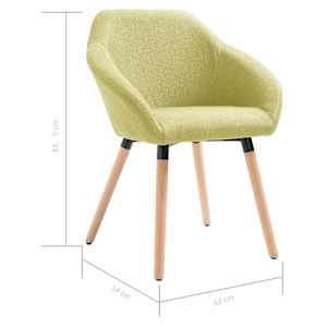 Jídelní židle 6 ks zelené textil - obrázek 8