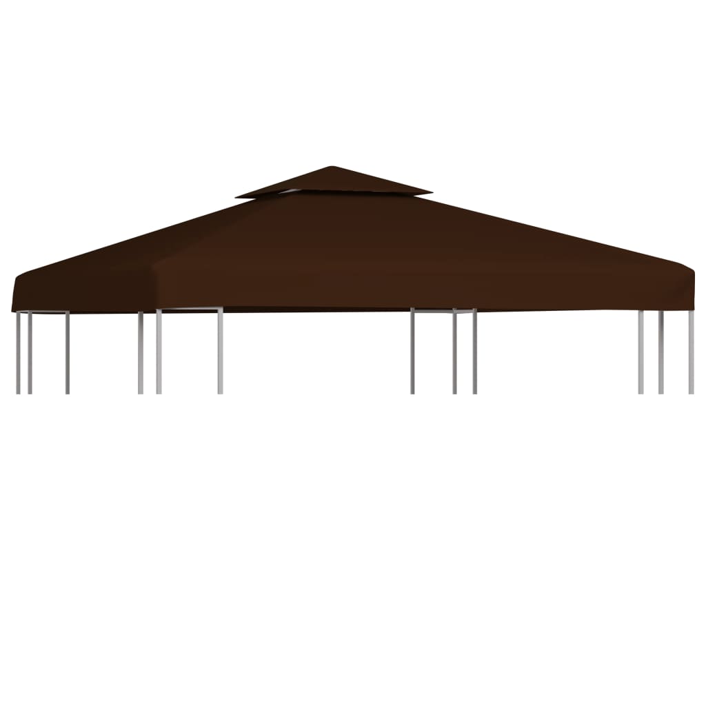 vidaXL Huvimajan katto 2 kerrosta 310 g / m² 3×3 m ruskea