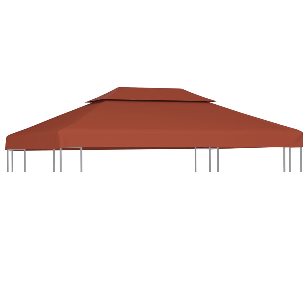 Pavillon-Dachplane mit Kaminabzug 310 g/m² 4×3 m Terrakotta kaufen